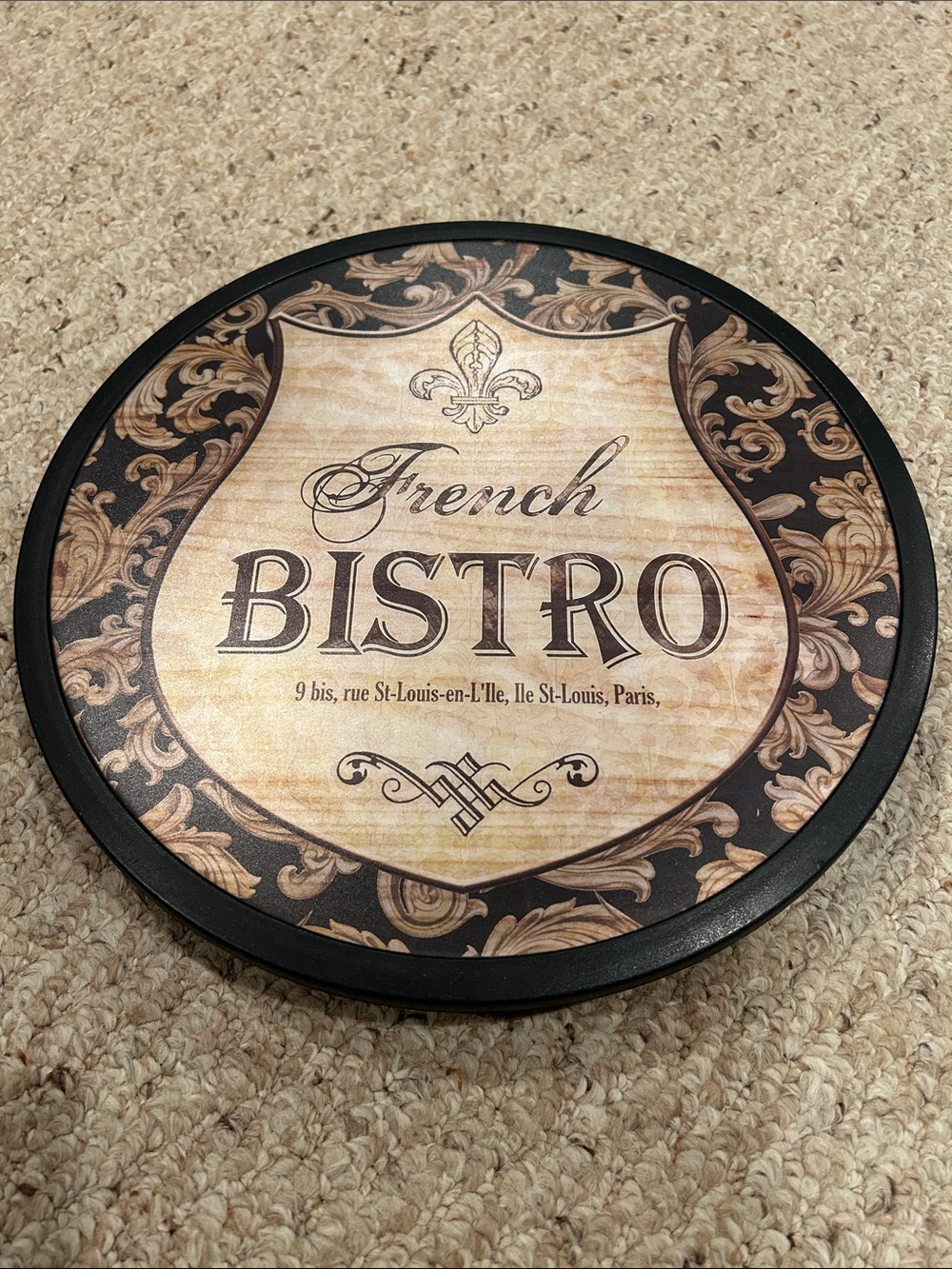Boston Warehouse French Bistro Round Trivet - Black & Brown